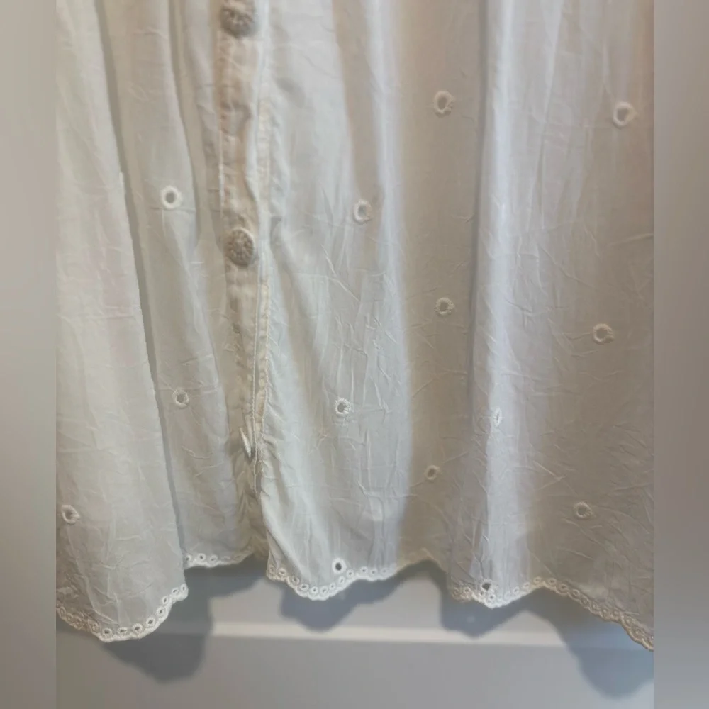 Johnny Was Cream Button-Down Blouse - Picture 4 of 8